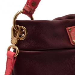 Pre Owned Marc by Marc Jacobs Maroon Leather Hillier Hobo