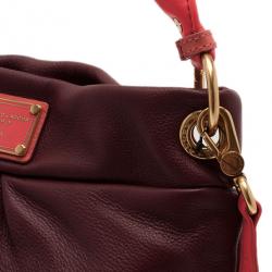 Pre Owned Marc by Marc Jacobs Maroon Leather Hillier Hobo
