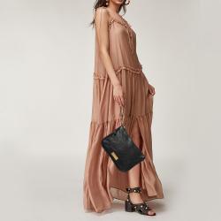 Pre Owned Marc by Marc Jacobs Black Leather Expandable Zip Wristlet Clutch