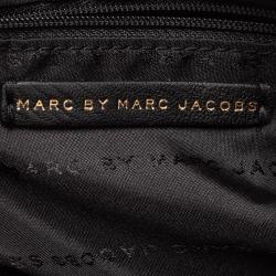Pre Owned Marc by Marc Jacobs Black Leather Expandable Zip Wristlet Clutch