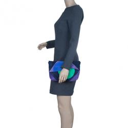 Pre Owned Marc by Marc Jacobs Multicolor Suede Etta Patchwork Clutch