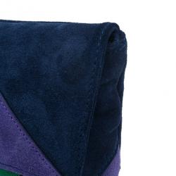 Pre Owned Marc by Marc Jacobs Multicolor Suede Etta Patchwork Clutch