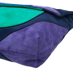 Pre Owned Marc by Marc Jacobs Multicolor Suede Etta Patchwork Clutch
