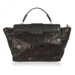 Pre Owned Marc by Marc Jacobs Flipping Dots Black Top Handle Bag