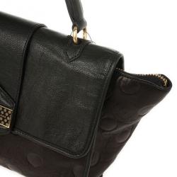 Pre Owned Marc by Marc Jacobs Flipping Dots Black Top Handle Bag