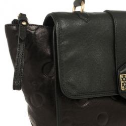 Pre Owned Marc by Marc Jacobs Flipping Dots Black Top Handle Bag