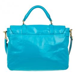 مملوكة مسبقًا Marc by Marc Jacobs Turquoise Glazed Leather Small Werdie Satchel