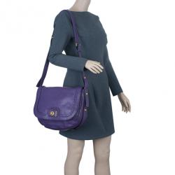 Pre Owned Marc by Marc Jacobs Pansy Purple Revolution Messenger Bag