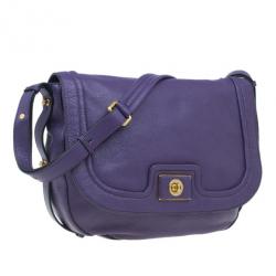 Pre Owned Marc by Marc Jacobs Pansy Purple Revolution Messenger Bag