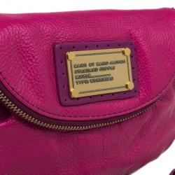 Pre Owned Marc by Marc Jacobs Pop Pink Leather Classic Q Natasha Bag