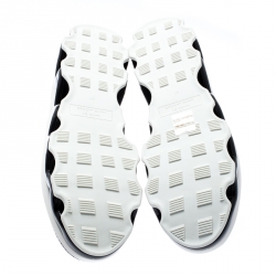 Pre Owned Marc by Marc Jacobs Black Embossed Snakeskin Leather Ninja Wave Platform Slip On Sneakers Size 37