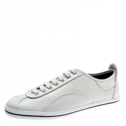 Pre Owned Marc by Marc Jacobs White Leather Greenwich Low Top Sneakers Size 38