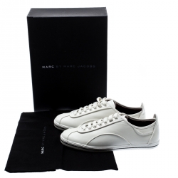 Pre Owned حذاء رياضي مارك باي مارك جاكوبس منخفض من أعلى غرينيتش جلد أبيض مقاس 38