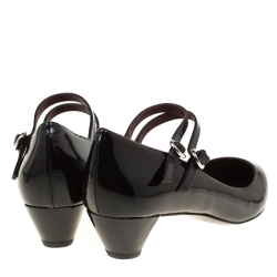 Pre Owned حذاء كعب عالي مارك باي مارك جاكوبس ماري جين مقدمة مدببة سادي جلد لامع أسود مقاس 38