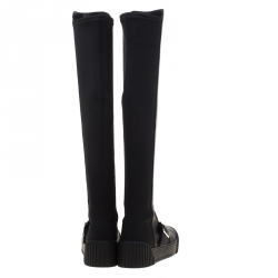 Pre Owned حذاء بوت رياضي مارك باي مارك جاكوبس فوق الركبة ثومبسون جلد أسود مقاس 36