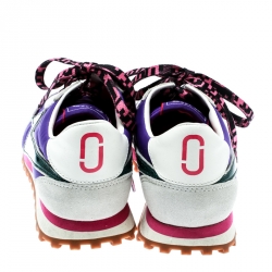 Pre Owned Marc Jacobs Multicolor Fabric And Suede Lightning Bolt Platform Sneakers Size 36