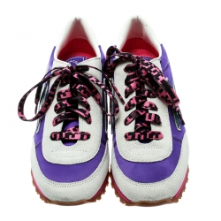 Pre Owned Marc Jacobs Multicolor Fabric And Suede Lightning Bolt Platform Sneakers Size 36