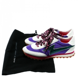 Pre Owned Marc Jacobs Multicolor Fabric And Suede Lightning Bolt Platform Sneakers Size 36