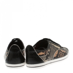 Pre Owned حذاء رياضي مارك باي مارك منخفض من أعلى غرينيتش رترو جلد نقش ثعبان أزرق/ أحمر مقاس 37