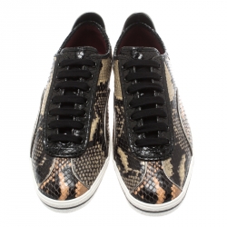 Pre Owned حذاء رياضي مارك باي مارك منخفض من أعلى غرينيتش رترو جلد نقش ثعبان أزرق/ أحمر مقاس 37