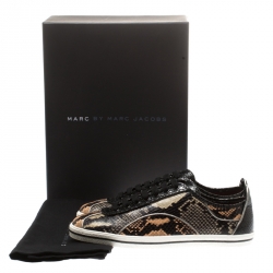 Pre Owned حذاء رياضي مارك باي مارك منخفض من أعلى غرينيتش رترو جلد نقش ثعبان أزرق/ أحمر مقاس 37