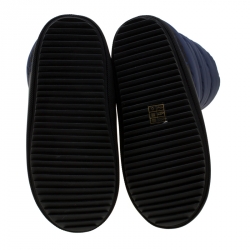 Pre Owned Marc by Marc Jacobs Blue Quilted Nylon Fabric Howard Fleece Lined Tall Snow Boots Size 38