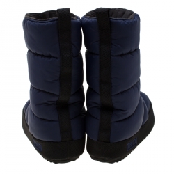 Pre Owned Marc by Marc Jacobs Blue Quilted Nylon Fabric Howard Fleece Lined Tall Snow Boots Size 38