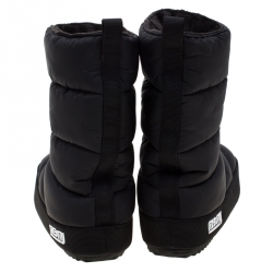 Pre Owned حذاء بوت مارك باي مارك جاكوبس ثلج طويل بطانة فليس هووارد قماش نايلون مبطن أسود مقاس 38