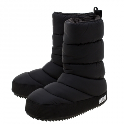 Pre Owned حذاء بوت مارك باي مارك جاكوبس ثلج طويل بطانة فليس هووارد قماش نايلون مبطن أسود مقاس 38