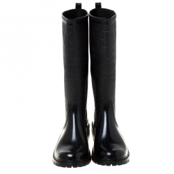 مملوكة مسبقًا Marc by Marc Jacobs Black Rubber Alphabet Rain Boots Size 41