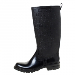 مملوكة مسبقًا Marc by Marc Jacobs Black Rubber Alphabet Rain Boots Size 41
