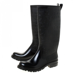 مملوكة مسبقًا Marc by Marc Jacobs Black Rubber Alphabet Rain Boots Size 41