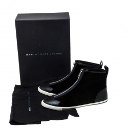 Pre Owned حذاء رياضي مارك باي مارك جاكوبس سويدي أسود بسحاب أمامي عنق مرتفع مقاس 38