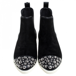 Pre Owned حذاء رياضي مارك باي مارك جاكوبس غراهام سويدي أسود مرصع مقاس 38