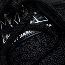 Pre Owned Marc by Marc Jacobs Black Leather And Mesh Spring Platform High Top Sneakers Size 39