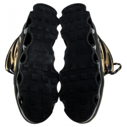 Pre Owned Marc by Marc Jacobs Black/Gold Leather And Mesh Spring Platform High Top Sneakers Size 39