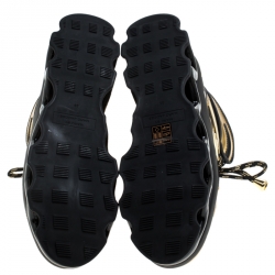 Pre Owned حذاء رياضي مارك باي مارك جاكوبس سبرينغ نعل سميك مرتفع من أعلى جلد و شبكة ذهبي و أسود مقاس 38