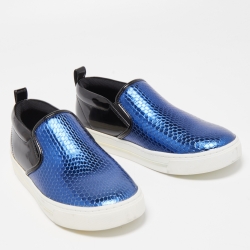 Pre Owned Marc by Marc Jacobs Blue Python Embossed Leather Broome Sneakers Size 37