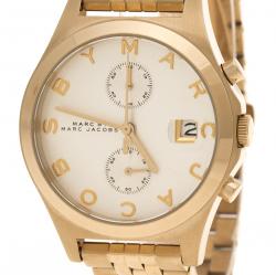 Marc by Marc Jacobs Silver Gold Plated Steel Fergus Chronograph MBM3379 Women's Wristwatch 38 mm