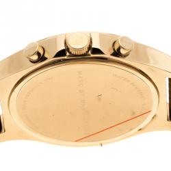 Marc by Marc Jacobs Silver Gold Plated Steel Fergus Chronograph MBM3379 Women's Wristwatch 38 mm