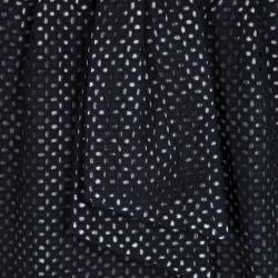 Pre Owned Marc by Marc Jacobs Navy Blue Cutout Overlay Sleeveless Top L