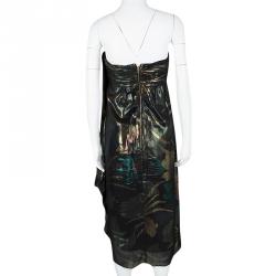 Pre Owned فستان مارك باي مارك جاكوبس بلا أكمام لاميه ميموسا درابيه لوريكس حرير ميتالك S