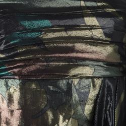 Pre Owned فستان مارك باي مارك جاكوبس بلا أكمام لاميه ميموسا درابيه لوريكس حرير ميتالك S