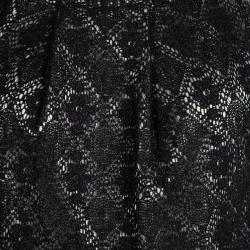 Pre Owned Marc by Marc Jacobs Black Metallic Medallion Lace Bow Detail Top XS