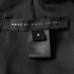 Pre Owned فستان مارك باي مارك جاكوبس بروم بلا أكمام كوكتيل درابيه أزرق رويال S