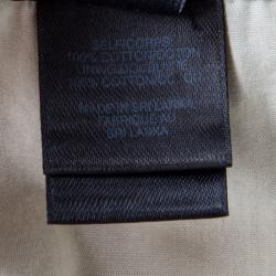 Pre Owned Marc by Marc Jacobs Beige Printed Cotton Tie Detail Double Breasted Sleeveless Dress S