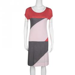 Pre Owned Marc by Marc Jacobs Color Block Tanya Slub Jersey Dress S