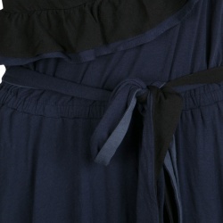 Pre Owned Marc by Marc Jacobs Colorblock Ruffled Jersey Belted One Shoulder Dress M