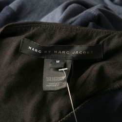 Pre Owned Marc by Marc Jacobs Colorblock Ruffled Jersey Belted One Shoulder Dress M