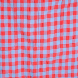 Pre Owned تنورة مارك باي مارك جاكوبس مولي تفاصيل كشكشة سفلية كاروهات زرقاء وبرتقالية M